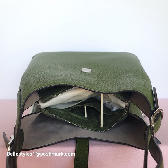 KATE SPADE Deco MEDIUM Pebbled Leather Crossbody Tote Bag- Jungle Vine⭐ - Picture 12 of 16